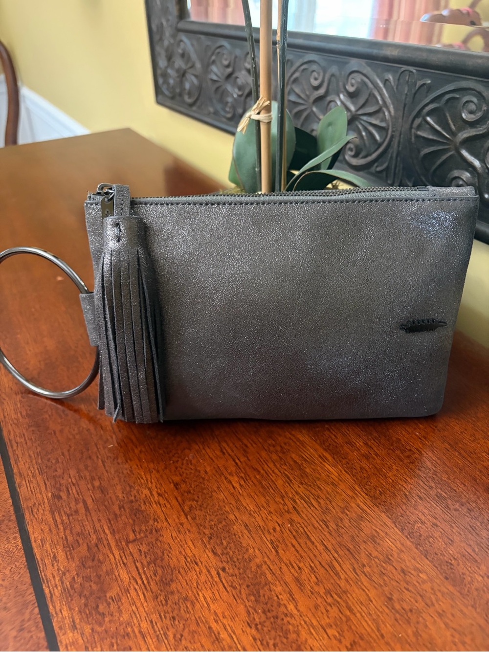 Thacker Clutch*rare*
NOLITA Anthracite Grey Leather Metallic Finish,Tassel&Hoop